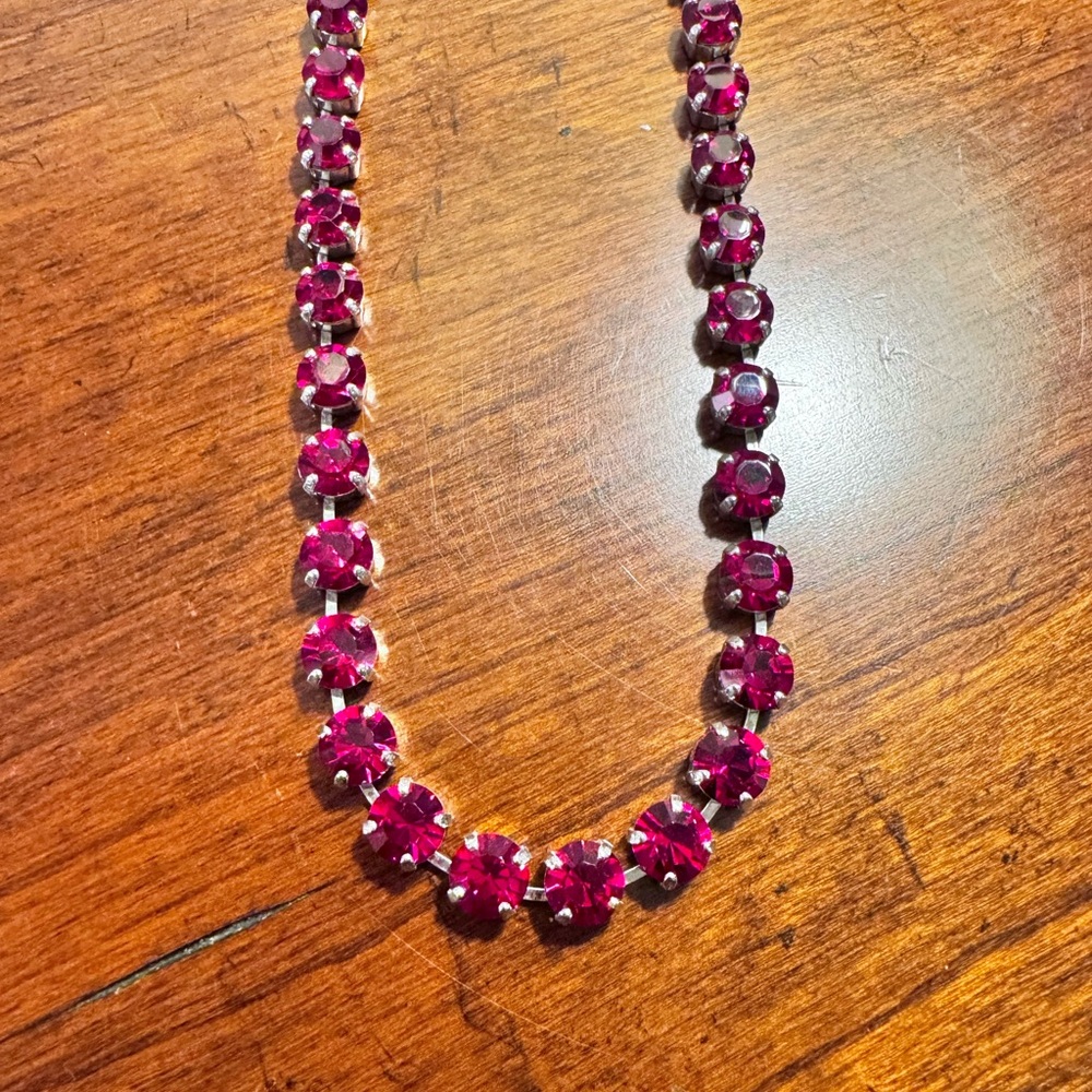 Elegant Ruby Red 34 Crystal 20”Necklace